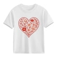 thumbnail image 1 of TaTaai School Season Cute Print Short Sleeve T-Shirt, Valentine's Day Casual Top, Unisex All Season Graphic Tee Gift, 1 of 8