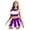 Purple, variant on GDREDA Women's Cheerleader Skirt Suit Set Role Play Performance Outfit for Dance and Sports Events Red,XL