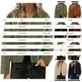 thumbnail image 3 of Plus Size Suede Jackets For Women 2025 Casual Button Down Cropped Jacket Fall Long Sleeve Outerwear Coats Work Clothes, 3 of 8