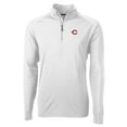 thumbnail image 2 of Men's Cutter & Buck  White Cincinnati Reds Adapt Eco Knit Stretch Recycled Quarter-Zip Pullover Top, 2 of 3