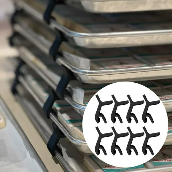 Riforla 8 PCS Baking Sheet Stackers Baking Sheet Dividers Set Tray Stackers for Dryer Trays Dryer Accessories Compatible with Trays Baking Trays Black One Size