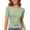 0-Light Green406, variant on Elegyee Casual Short Sleeve T Shirt for Women Summer Solid Round Neck Ruched T-Shirt Top