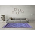 thumbnail image 3 of Ahgly Company Machine Washable Indoor Round Oriental Blue Industrial Area Rugs, 7' Round, 3 of 4