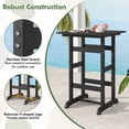 thumbnail image 6 of Costway Outdoor Bar Table All Weather HDPE Patio Table with Wood Grains Bistro Table Brown, 6 of 10
