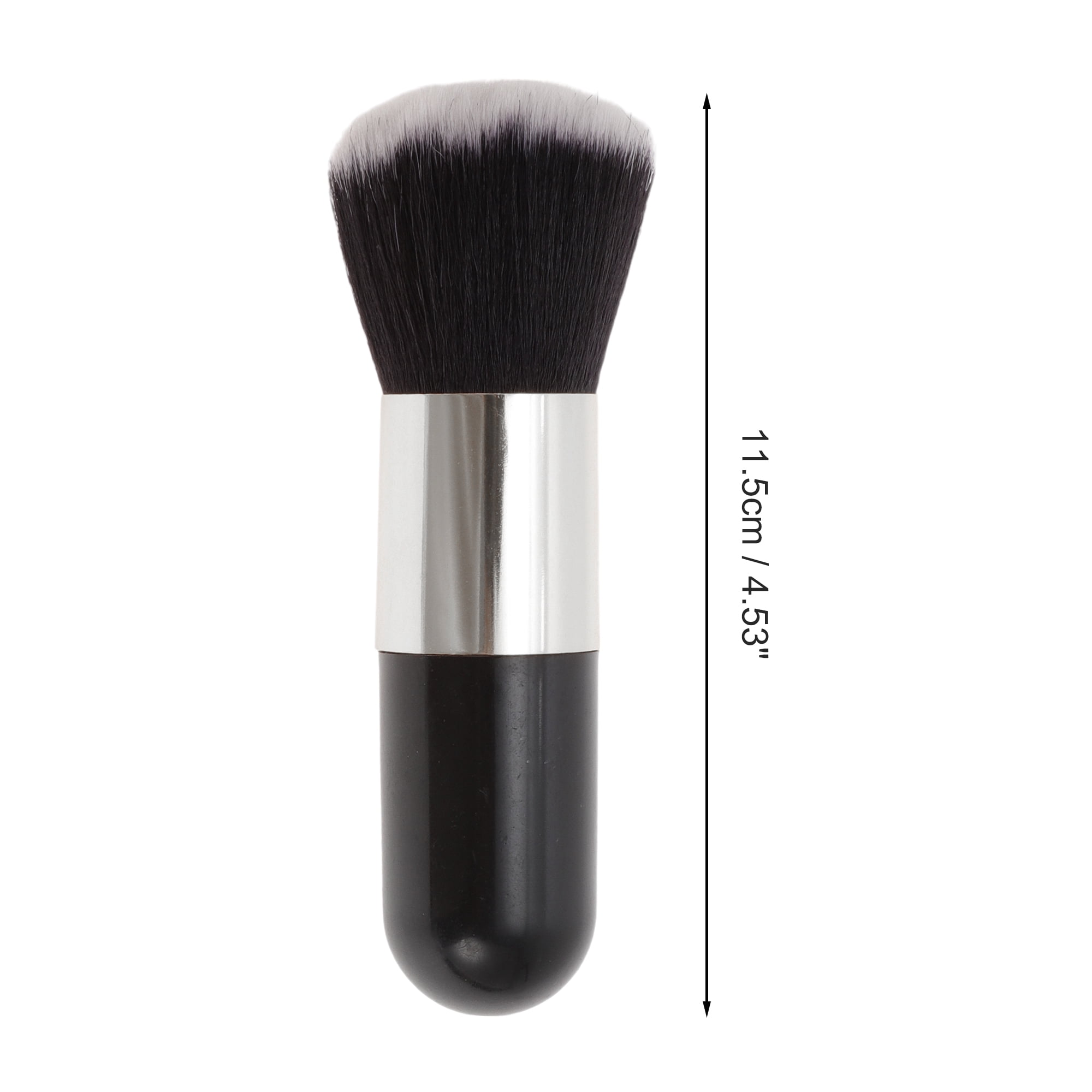 Unique Bargains 1 Pc Durable Lightweight Cosmetic Brush for Travel Black Silver Tone Large