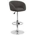 thumbnail image 2 of Emma + Oliver Charcoal Fabric Adjustable Height Barstool with Barrel Back, 2 of 10