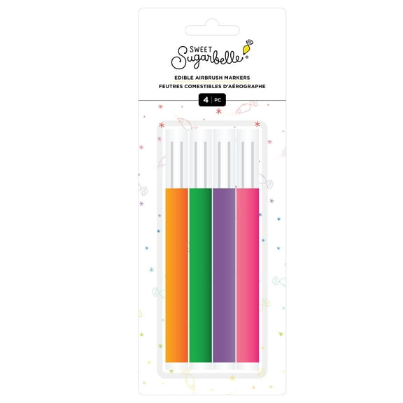 Sweet Sugarbelle Edible Airbrush Markers 4/Pkg-Orange, Green, Purple And Pink