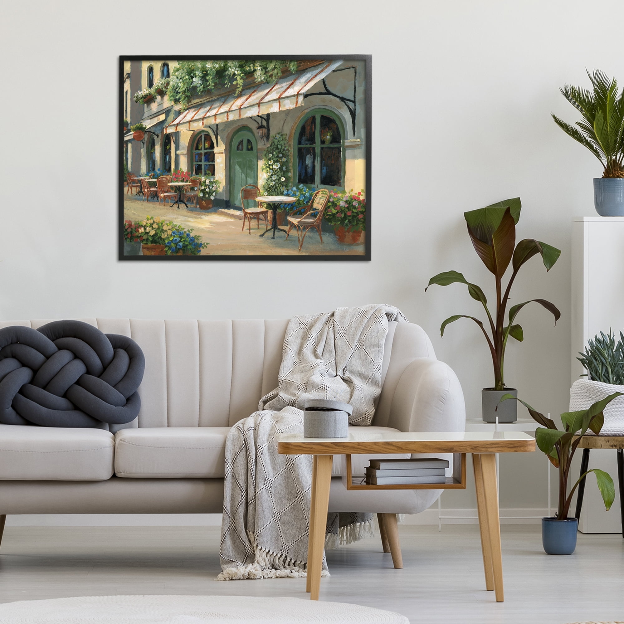 Stupell Industries Cozy Cafe Sunlit Patio Black Framed Giclee Art, design by Nan