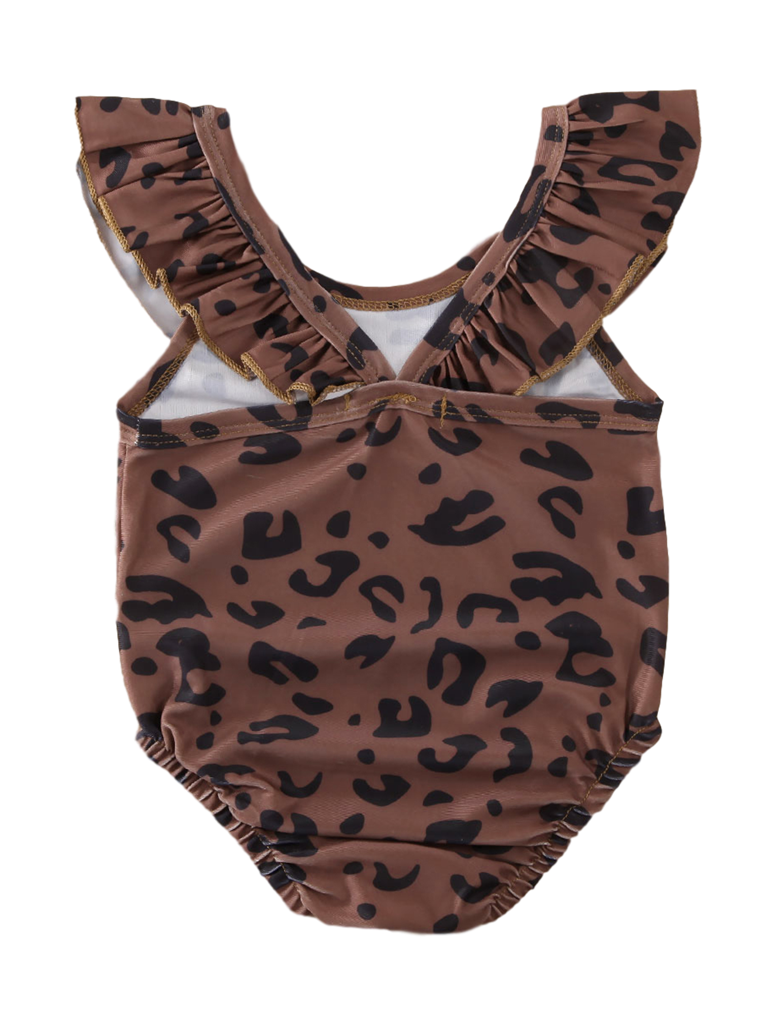 girls leopard print swimming costume