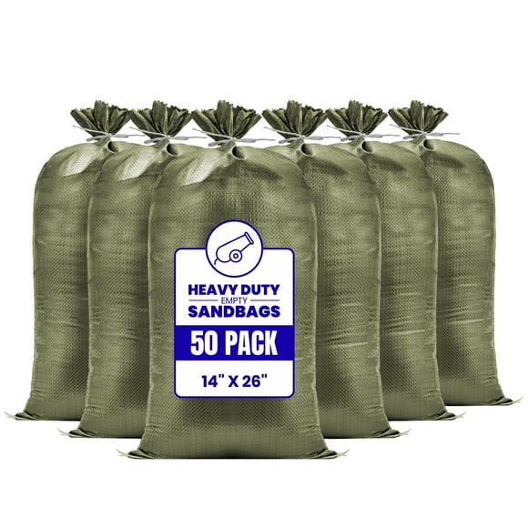 Sacos de arena vacíos Carrywell Heavy Duty para inundaciones, 50 libras x 50