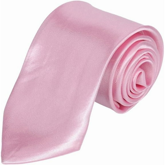 1Pc Solid Color Tie 1494x82x1.5mm Pink Polyester Formal Necktie Fashionable Accessories for Men Business Wedding Party Prom Office Work Interview Suit