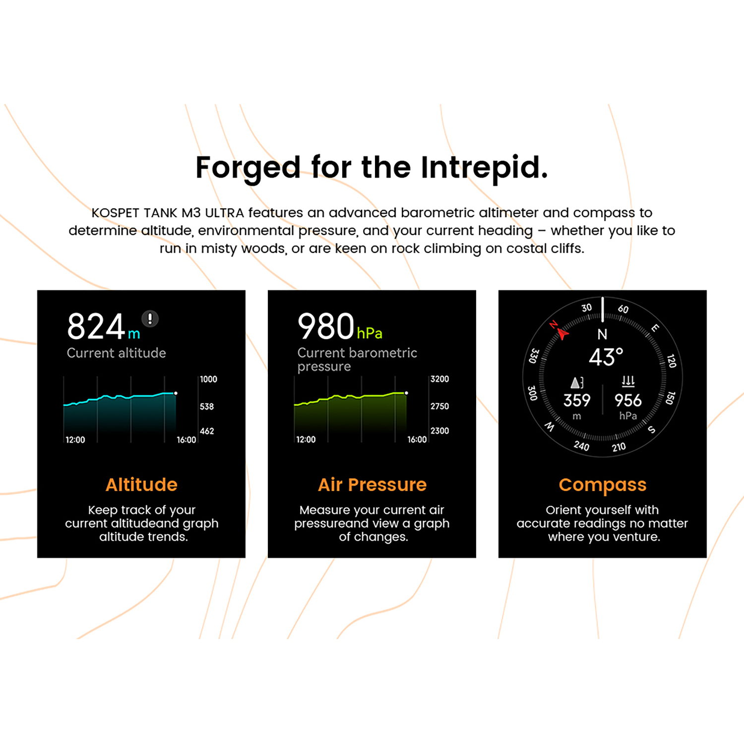KOSPET TANK M3 Ultra 1.96-In.-AMOLED GPS Smartwatch with Silicone Band (Black), P-MU001-B