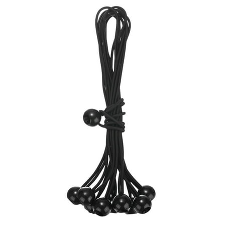 Uxcell 10-Pack Ball Bungee Cords, 12 Inch High Elastic Canopy Tarp Tie Down Bungee Balls for Tent/Cargo Holding [Black]