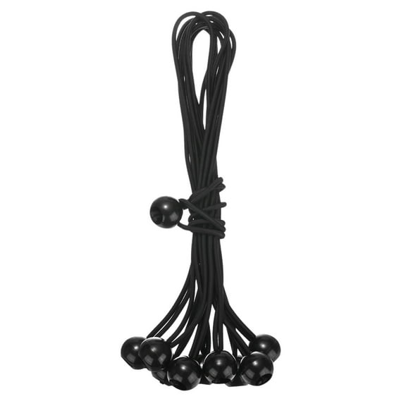 Uxcell 10-Pack Ball Bungee Cords, 12 Inch High Elastic Canopy Tarp Tie Down Bungee Balls for Tent/Cargo Holding [Black]