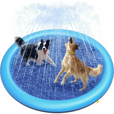 Dog Splash Pad 59" Anti-Slip Dog Pools for Large Dogs BPA Free 0.58mm Thick Dog Sprinkler Water Toy