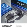 thumbnail image 4 of Xagger Polarized Square Aviator Sunglasses for Men Classic Driving Fishing Golf Metal Frame UV400 Sun Glasses, 4 of 6