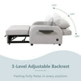 thumbnail image 5 of Aukfa 41.5"W Oversize Pull Out Sofa Bed with Wing Tables and USB Port, Convertible Sleeper Chair, Futon - Gray, 5 of 8