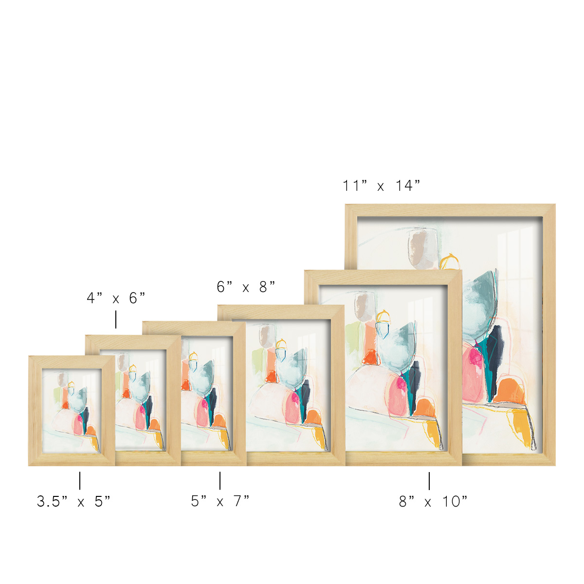 Factotum I -Framed Print w/glass-Natural Wood