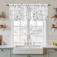 thumbnail image 2 of Grey Eucalyptus Tier Curtains 36 Inch Length, Summer Leaves Vintage Farmhouse Botanical Cafe Short Curtains for Bathroom Over Sink, Small Kitchen Curtain Light Filtering Drapes 2 Panels 27.5"Wx36"L, 2 of 9