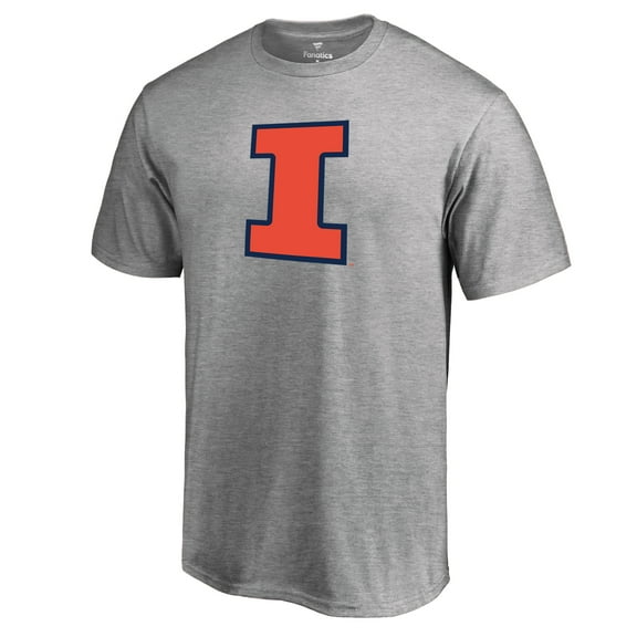 Men's Ash Illinois Fighting Illini Primary Team Logo T-Shirt
