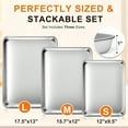 thumbnail image 2 of Baking Sheet Set of 2, Commercial Grade Stainless Steel Cookie Sheets for Baking, 18 x 13 Inch Thicker Large Baking Pans Oven Tray, Warp Resistant Nonstick Half Sheet Pan, Nontoxic & Heavy Duty, 2 of 10