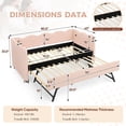 thumbnail image 3 of Twin Size Gingham Daybed with Trundle, Wave Shaped Sofa Bed with USB Port, No Box Spring Needed, 3 of 10
