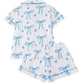 thumbnail image 5 of KinKnit New Valentines Pajamas for Women Cute Bow Heart Printed Pajamas 2 Piece Pajama Set Plus Soft Short Sleeve Button Down Sleepwear Pjs, 5 of 12