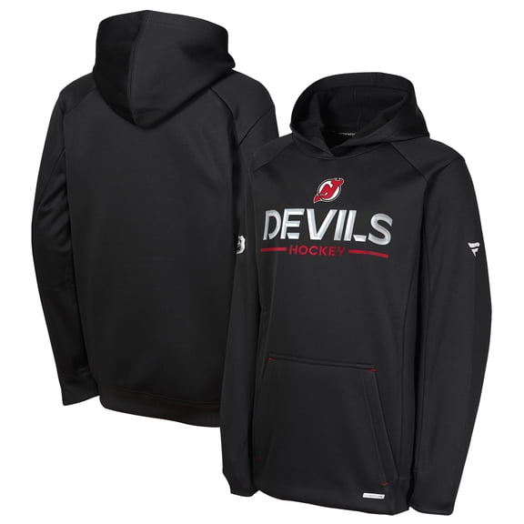 Youth Fanatics Black New Jersey Devils Authentic Pro Rink Raglan Hoodie