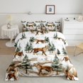 thumbnail image 2 of Woodland Animals Comforter Set Bedroom,Leopard Cheetah Print Bedding Set Full Size,Jungle Safari Animals Down Comforter,Rustic Farmhouse Botanical Quilt 3 Pcs, 2 of 6