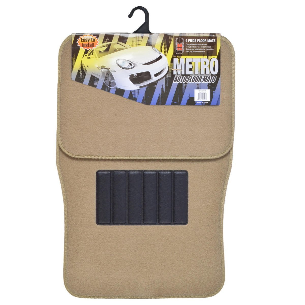 Little Tree New Car BDK Charcoal 4 Pc Universal Carpet Car Mats w// Heel Pad