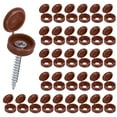 thumbnail image 1 of Uxcell 100-Pack Tapas de Tornillo de Plástico con Bisagra, Tornillos de Persiana de 6mm con Tapas, Tapas de Tornillo Plegables, Cubierta de Tornillo Flip [Marrón Oscuro], 1 of 1
