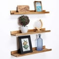 thumbnail image 6 of Floating Shelves Deep Walnut for Long Picture Ledge Shelf Photo Ledge Shelves with Lip Bookshelf for Bedroom Living Room Bathroom Kitchen Wooden Spice Rack Set of, 6 of 6