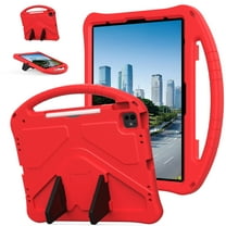 ELEHOLD Rugged Case for iPad Air 13 inch 2024,iPad Pro 13 inch 2024,iPad Pro 12.9 inch (2022/2021/2020/2018),Kids Friendly EVA Protective Kickstand Handle Grip Shockproof Anti-Scratch Case,Red