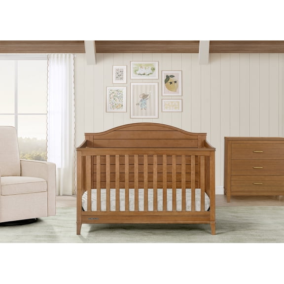 Delta Children Phoebe 6-in-1 Convertible Crib - Greenguard Gold Certified, Chestnut