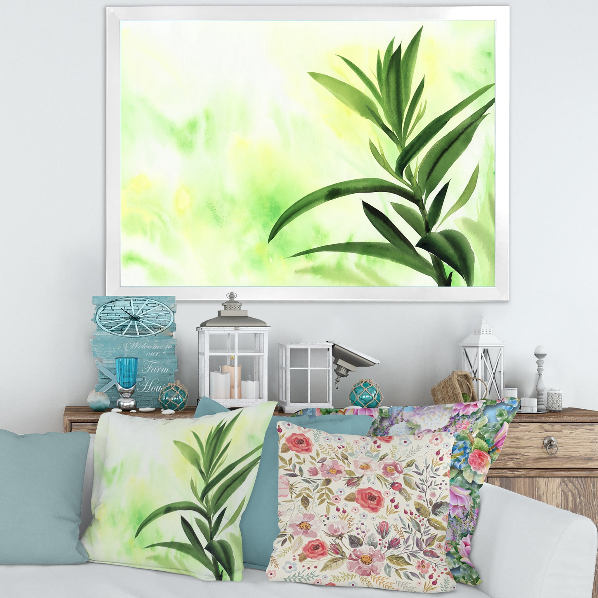 Designart 'Bamboo Palm Detail I' Traditional Framed Art Print