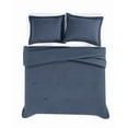 thumbnail image 5 of Brooklyn Loom Essential 100% Cotton Washed Softness 3-Piece Full/Queen Comforter Set in Blue, Solid Color, OEKO-TEX Certified, 5 of 10