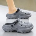 thumbnail image 3 of Pandaie Men Orthopedic Clogs Arch Support Garden Shoes Comfortable Slip on Closed Sandals Adjustable Strap Summer Slippers Grey,9.5, 3 of 7