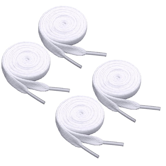 8mm Flat Laces White Boys And Girls Shoes Suitable For Sports And Leisure Mountaineering Basketball Shoes 2PCS