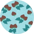 thumbnail image 1 of Ahgly Company Machine Washable Indoor Round Transitional Tron Blue Area Rugs, 4' Round, 1 of 7