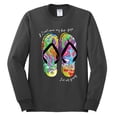 thumbnail image 2 of Wild Bobby, If I Can't Wear My Flip Flops I'm Not Going Colorful Sandals Streetwear Mens Long Sleeve Shirt, Charcoal, Large, 2 of 3