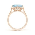 thumbnail image 2 of Angara Natural 2.7 Ct. Aquamarine with Diamond Halo Ring in 14K Rose Gold for Women (Ring Size: 3.5), 2 of 9