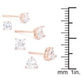 thumbnail image 3 of Marisol & Poppy CZ Trio Studs Set in Sterling Silver for Women, Teen, Unisex, 3 of 4