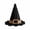 Black, variant on Woven Rattan Witch Hat Decor, Gothic Scalloped Shaped Black Wizard Hat Ornament for Halloween Tabletop Centerpiece, Rustic Wicker Decorative Statue for Mantel Shelf Tiered Tray Home Decor