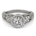 thumbnail image 2 of 14k White Gold Diamond Engmt Ring Baroque Shank Design 1 1/8 cttw SZ 9, 2 of 4