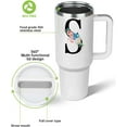 thumbnail image 4 of Letter S Tumbler with Lid and Straw 40oz, Personalized Tumbler with Initial, Initial Mug, Monogrammed Travel Mug with Initial S, Monogrammed Gifts for Women, Initial Gifts for Women, 4 of 6