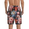 thumbnail image 5 of Salouo Rose Flowers Pattern Men's Sleep Pajama Shorts,Pajama Bottoms Elastic Waistband Sleep Pajama Short PJ Shorts for Men -Medium, 5 of 6
