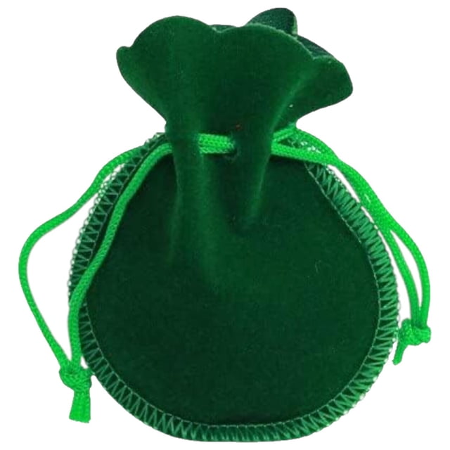 Bolsitas de Recuerdos VelvtyGreen 1Pza Verde 7x9cm Terciopelo Bolsa en Forma de Calabaza.