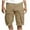 Khaki, variant on Chiccall Mens Solid Shorts Plus Size Pocket Elastic Waist Drawstring Cargo Shorts Loose Fit Army Green