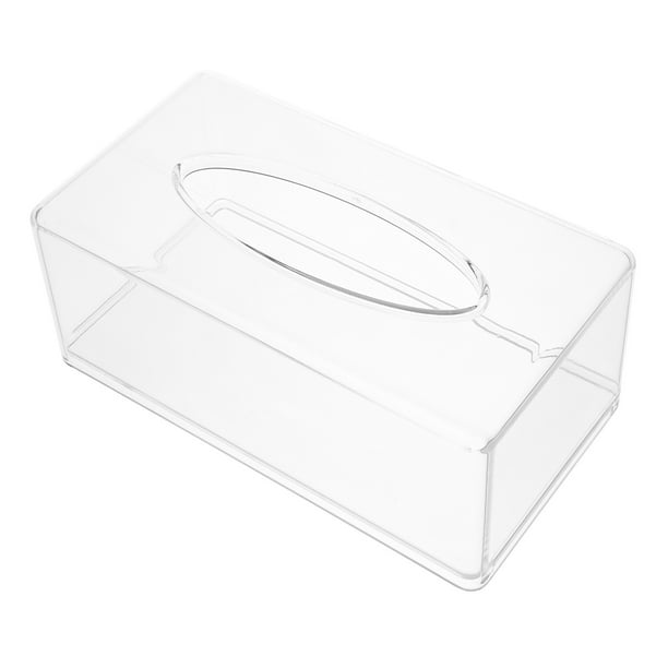 Caja de pañuelos de acrílico transparente, simple, rectangular, para servilletas de papel, organizador para coche, hogar, mesa auxiliar