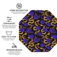 thumbnail image 3 of Lsque Golden Snake And Purple Rose Pattern 4" Drink Coasters Set of 4, PVC Leather Absorbent Coasters, Table Coaster Set Decorative Coffee Cup Coasters Housewarming Gift -Octagon, 3 of 6